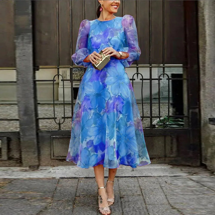 Millie Foster | Floral Print Wedding Guest Midi Dress For Women