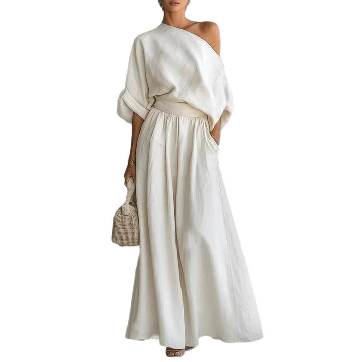Sophia Reynolds | One Shoulder Linen Maxi Set For Women