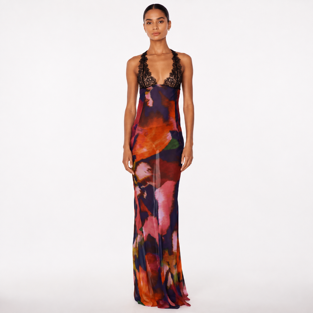Sienna Blackwell | Sheer Floral Maxi Dress For Women