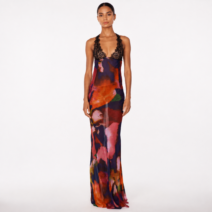 Sienna Blackwell | Sheer Floral Maxi Dress For Women