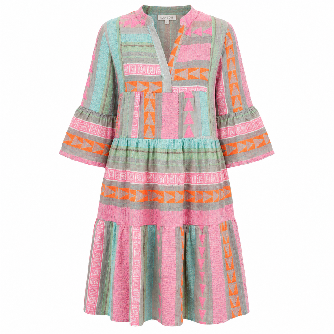 Sienna Flemming | Patchwork Print Mini Dress For Women