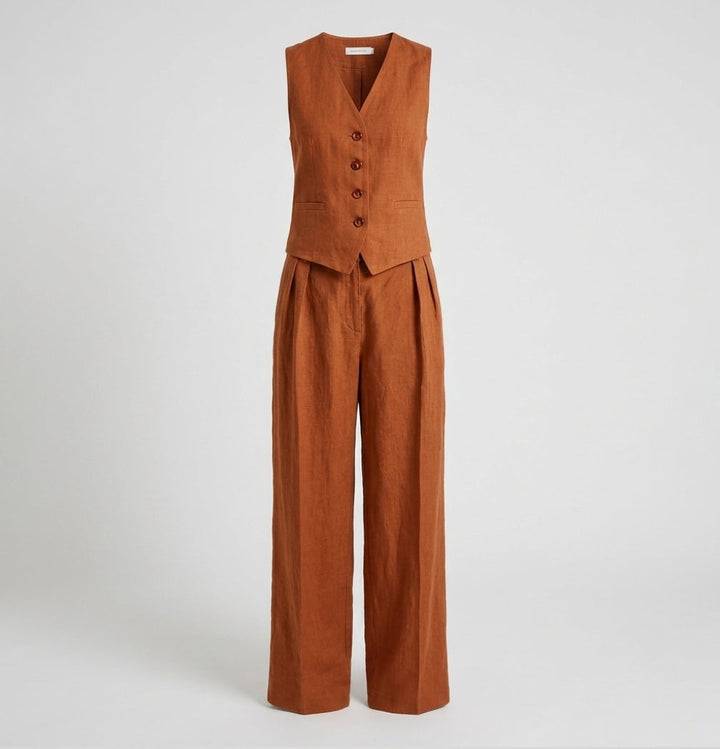 Sienna Holloway | Cotton Linen Two-Piece Set For Women