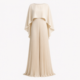 Sienna Wyndham | Cape Overlay Pleated Maxi Dress For Women