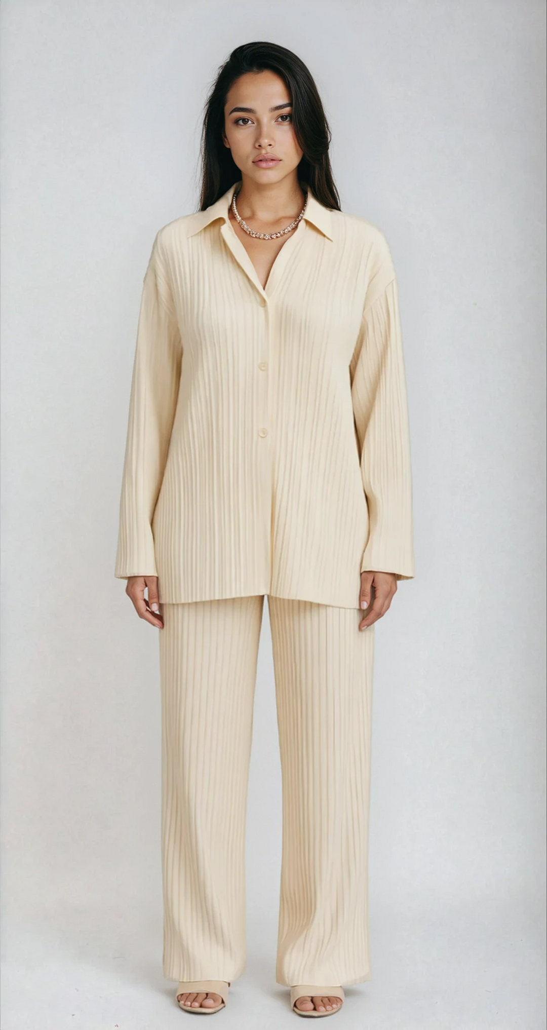 Isla Crawford | Oversized Pleated Two-Piece Lounge Set For Women