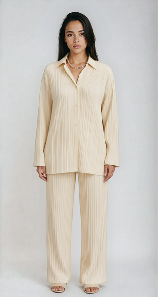Isla Crawford | Oversized Pleated Two-Piece Lounge Set For Women