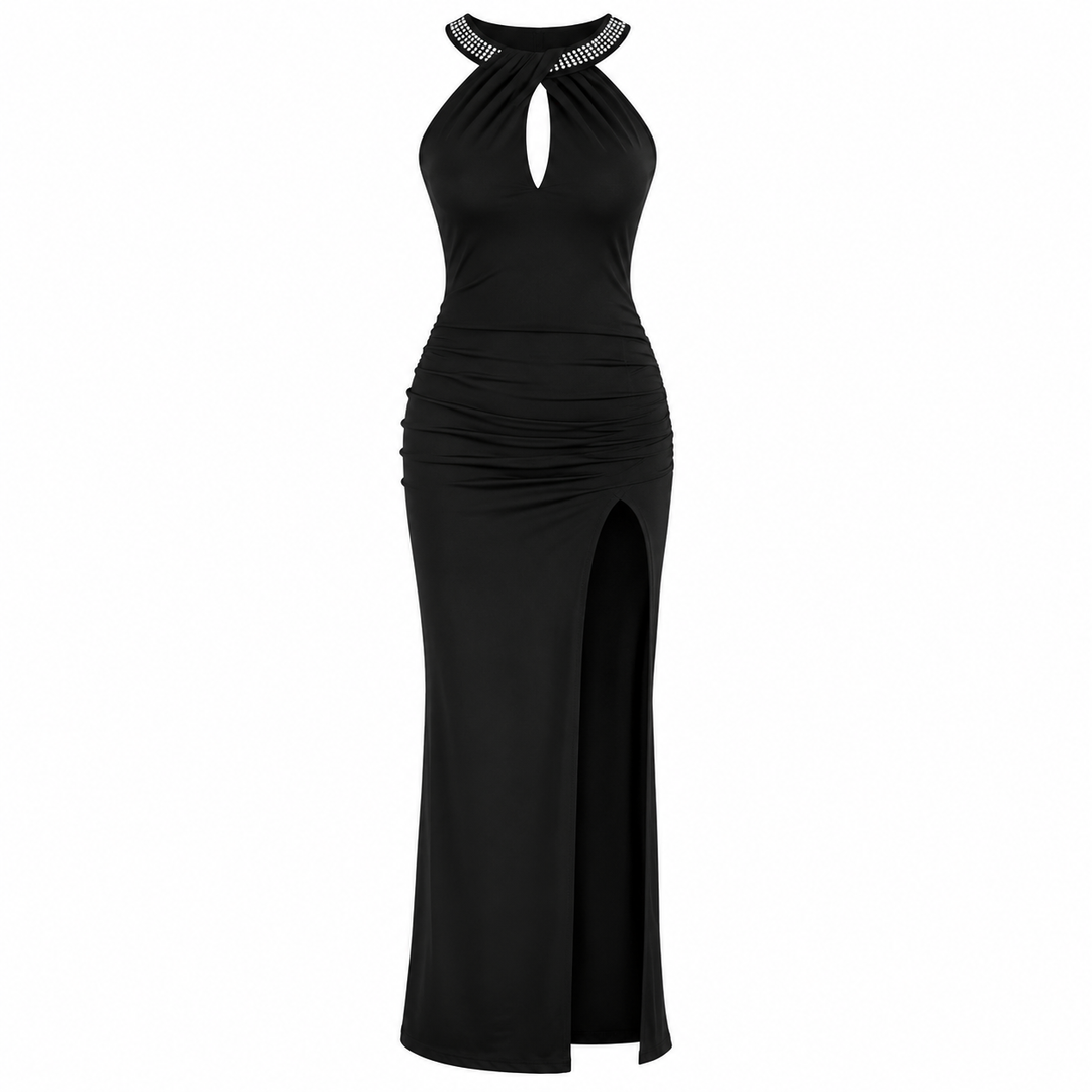 Sophia Wentworth | Rhinestone Halter Midi Dress For Women