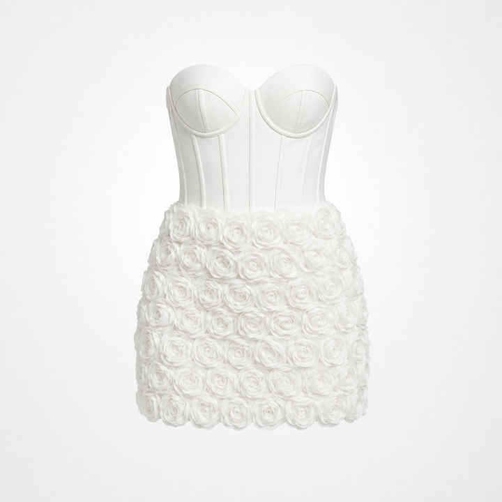 Sophie Alderton | Strapless 3D Floral Corset Mini Dress For Women