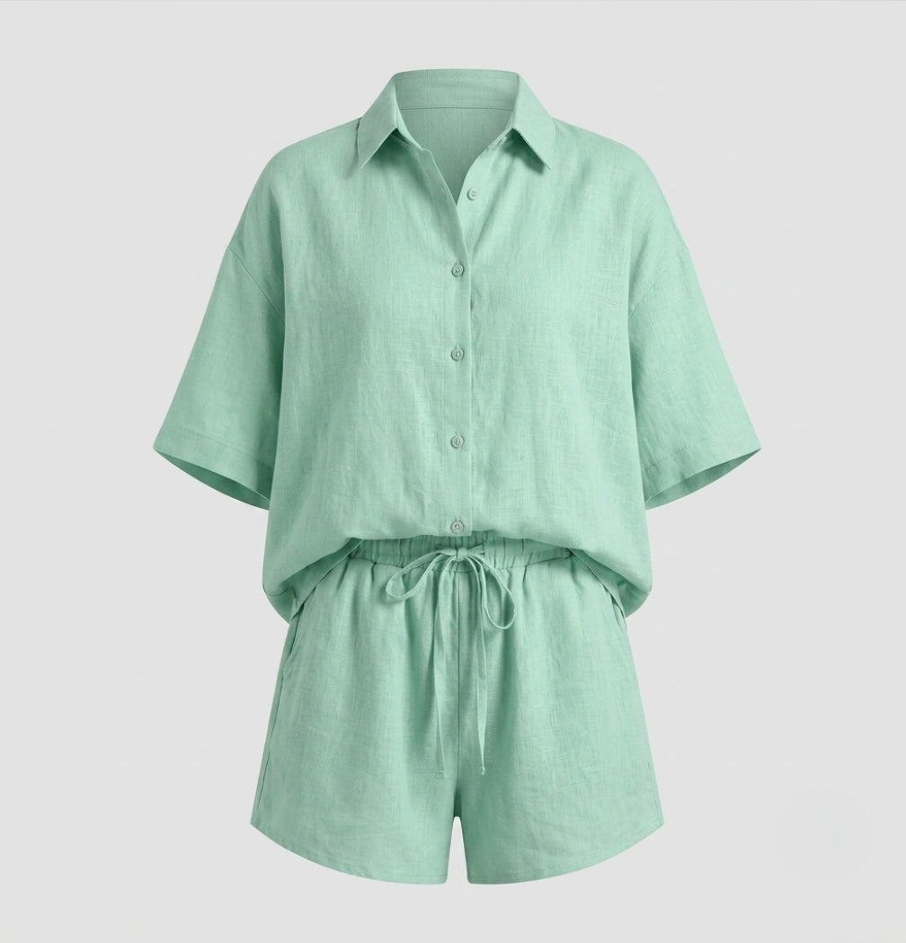 Sophie Delacroix | Breezy Linen Two-Piece Set For Women