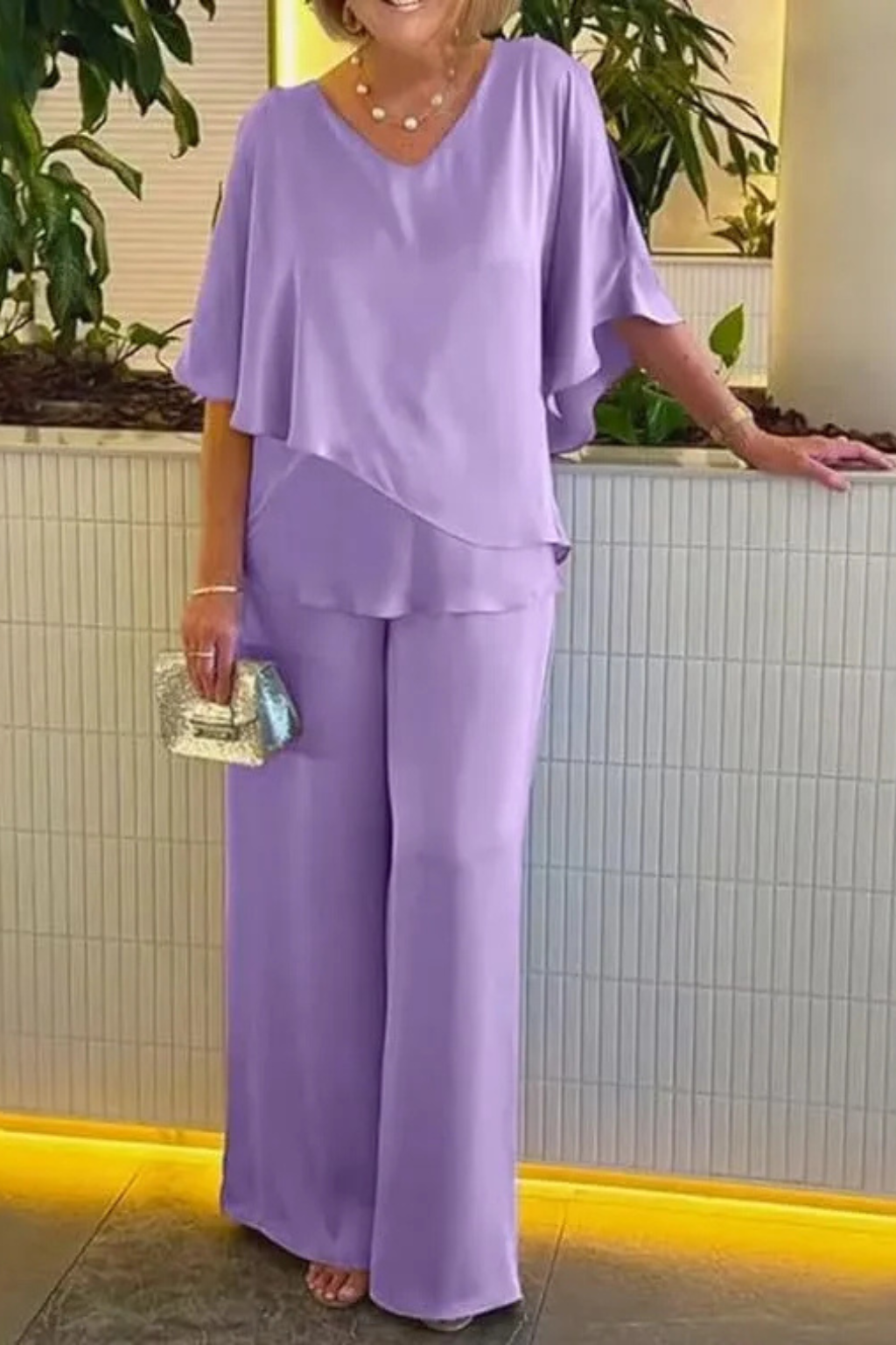 Hannah Sullivan | Elegant Two-Piece Chiffon Set For Women