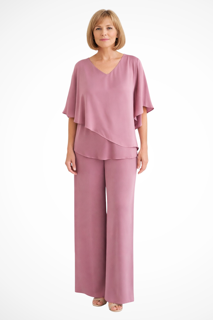 Hannah Sullivan | Elegant Two-Piece Chiffon Set For Women