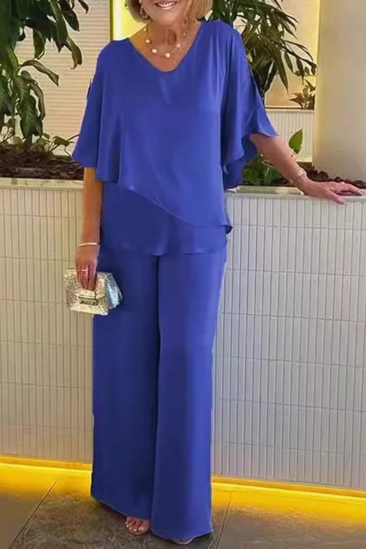 Hannah Sullivan | Elegant Two-Piece Chiffon Set For Women
