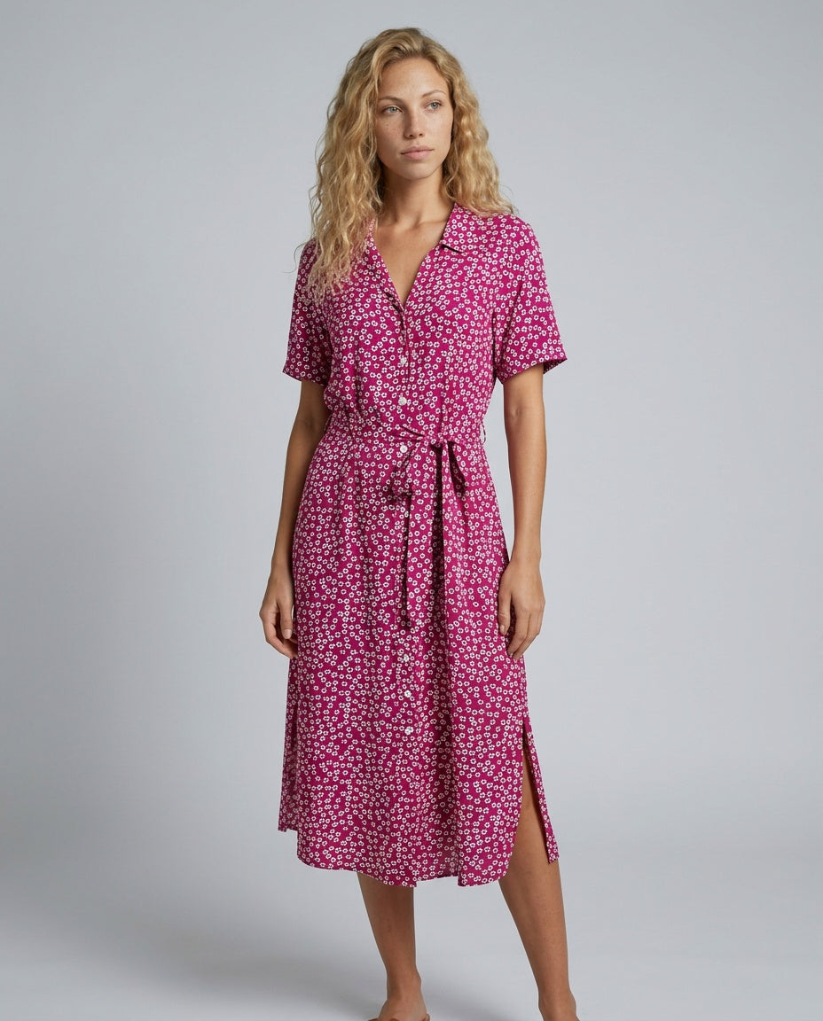 Lily Hargreaves | Floral Midi Shirt Dress For Women