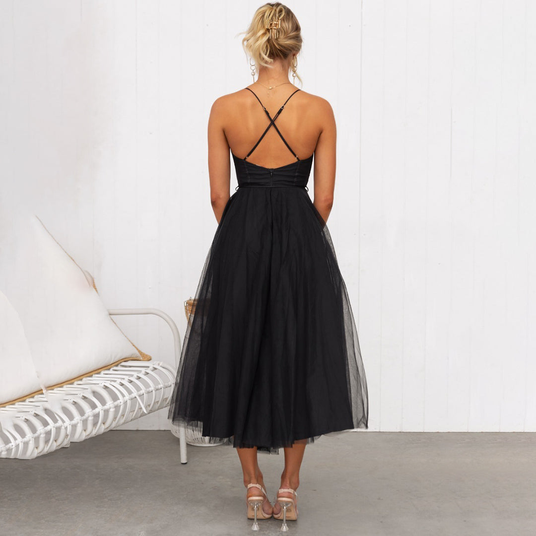 Elise Thornbury | Tulle Bustier Midi Dress For Women