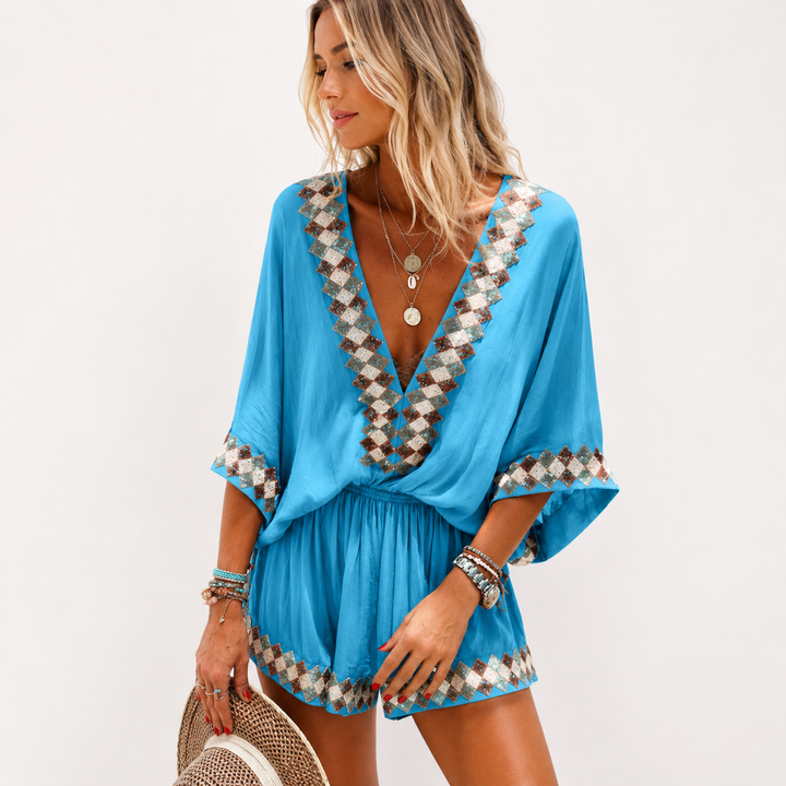 Tara Walker | Boho Print Playsuit For Women
