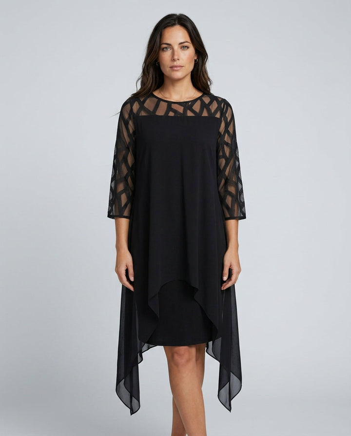Ava Harrington | Mesh Sleeve Cape Mini Dress For Women