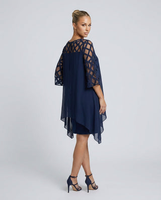 Ava Harrington | Mesh Sleeve Cape Mini Dress For Women