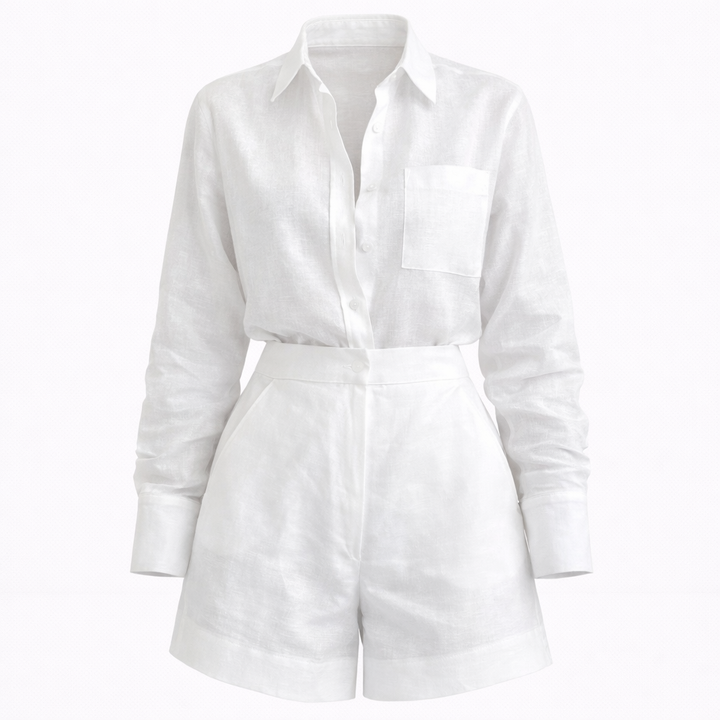 Amelia Turner | Linen Long Sleeve Playsuit For Women