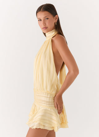 Isla Morgan | Halter Neck Ruffle Mini Dress For Women