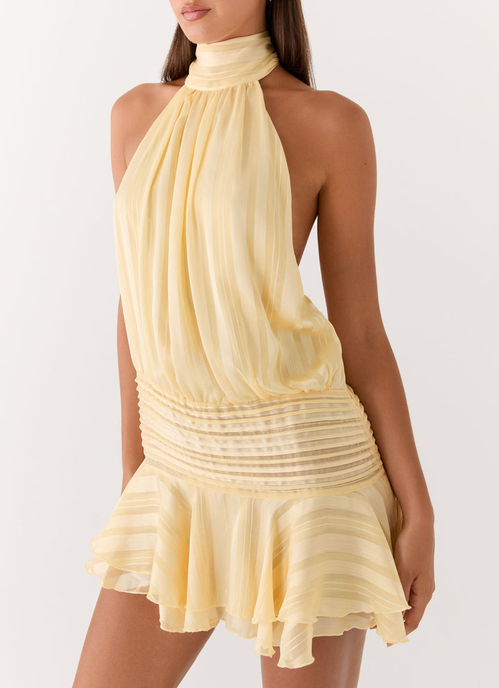 Isla Morgan | Halter Neck Ruffle Mini Dress For Women