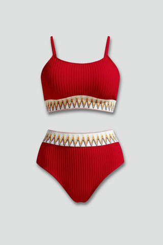 Elise Waverly | Ribbed High Waist Bikini Set For Women