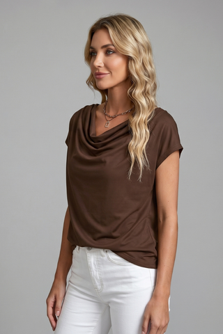 Lucy Harris | Cowl Neck Draped Blouse For Women