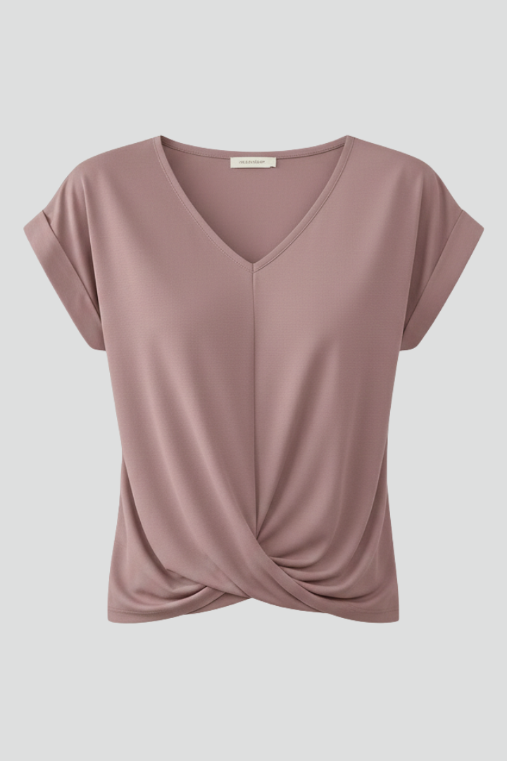 Ruby Hughes | V-Neck Twist Front Top For Women