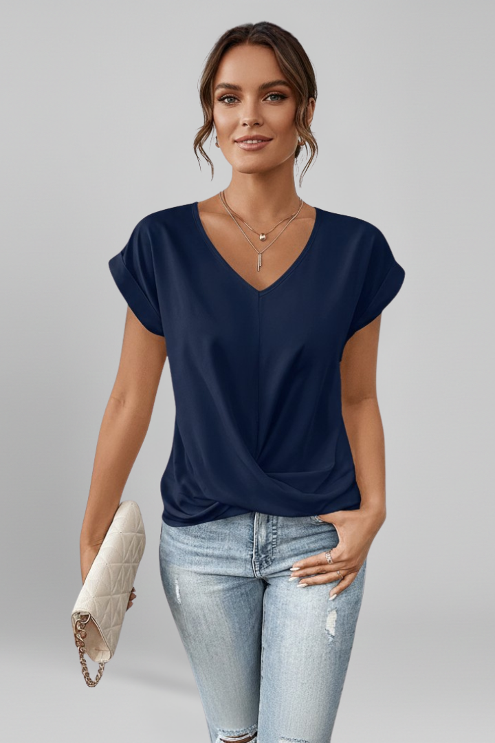 Ruby Hughes | V-Neck Twist Front Top For Women