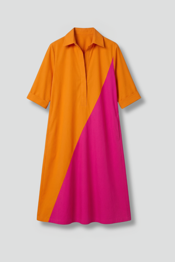 Zoe Harris | Colourblock Midi Shirt Dress For Women