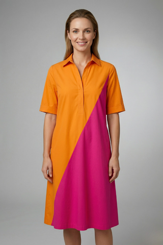 Zoe Harris | Colourblock Midi Shirt Dress For Women