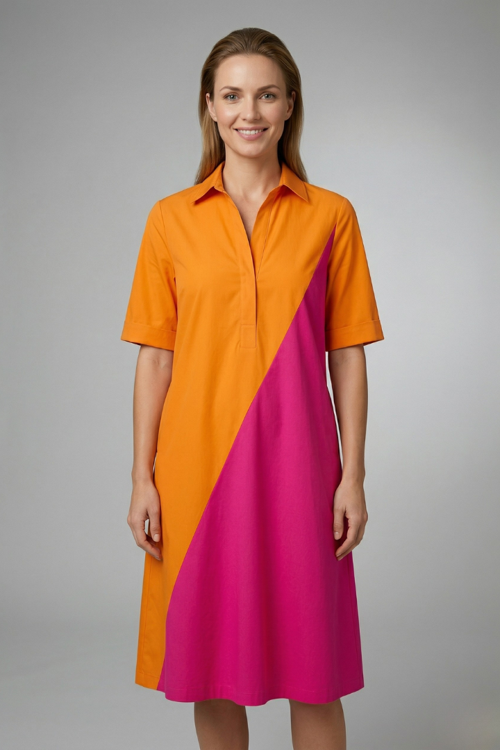 Zoe Harris | Colourblock Midi Shirt Dress For Women