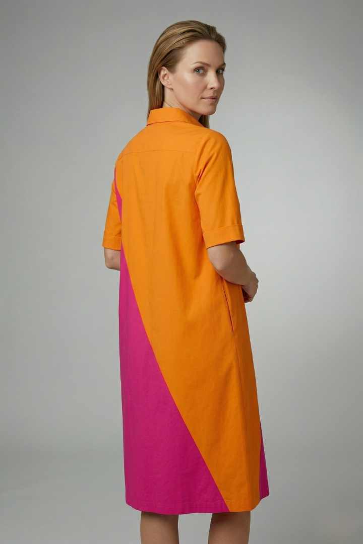 Zoe Harris | Colourblock Midi Shirt Dress For Women