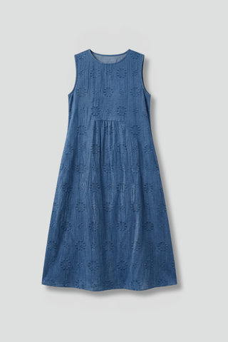 Phoebe Turner | Denim Textured Midi Dress For Women