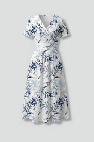 Georgia Wright | Floral V-Neck Midi Dress For Women