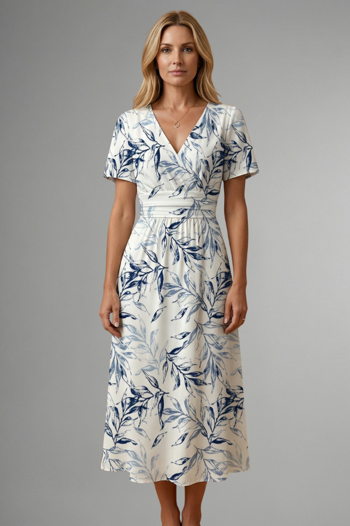 Georgia Wright | Floral V-Neck Midi Dress For Women