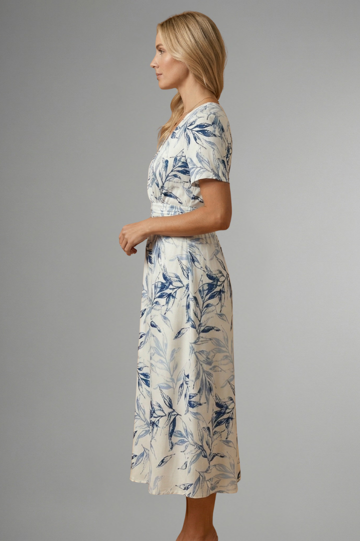 Georgia Wright | Floral V-Neck Midi Dress For Women