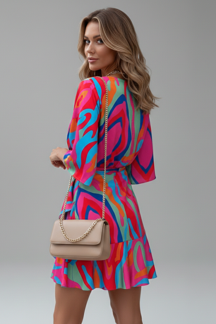 Sienna Clarke | Printed Wrap Mini Dress For Women