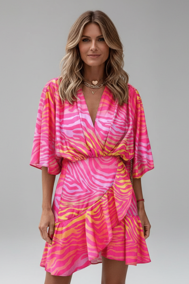 Sienna Clarke | Printed Wrap Mini Dress For Women