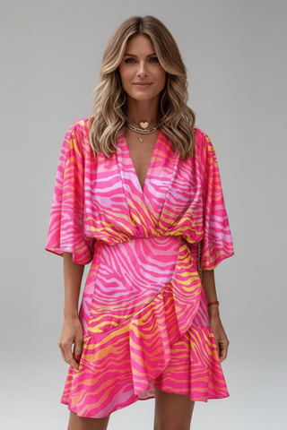 Sienna Clarke | Printed Wrap Mini Dress For Women