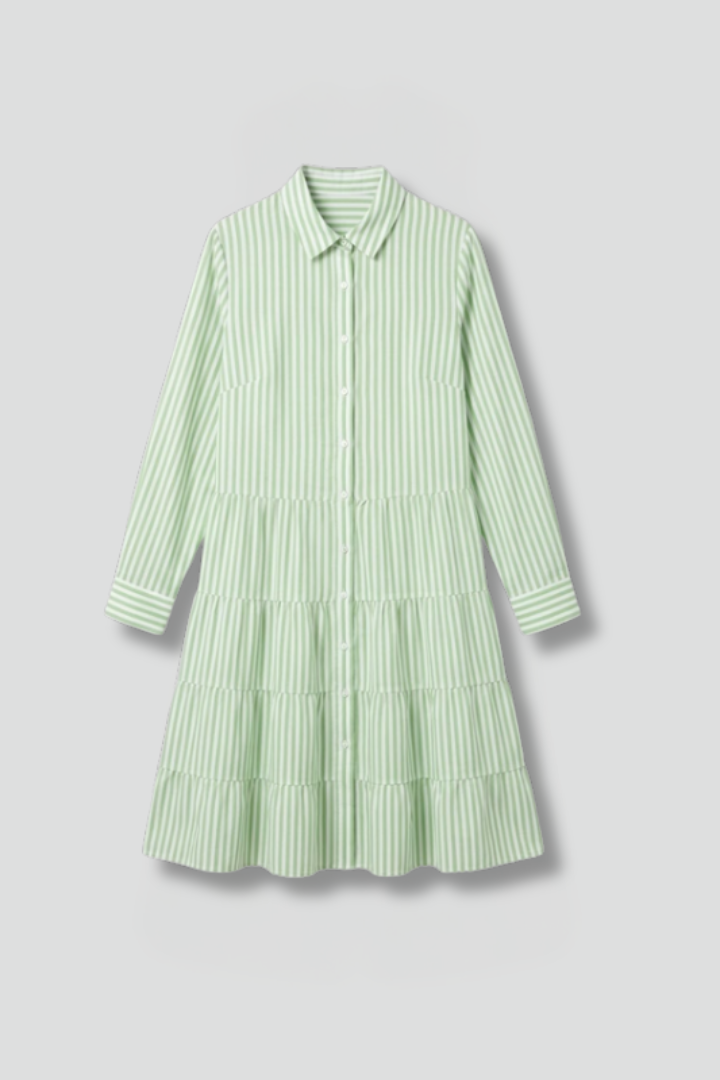 Charlotte King | Striped Tiered Shirt Dress For Women