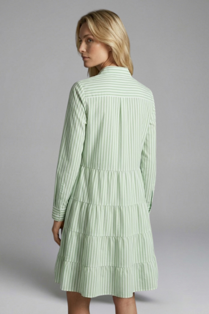 Charlotte King | Striped Tiered Shirt Dress For Women