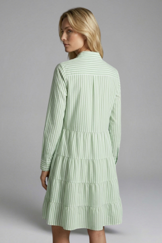 Charlotte King | Striped Tiered Shirt Dress For Women