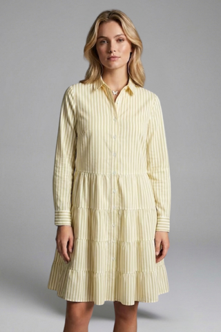 Charlotte King | Striped Tiered Shirt Dress For Women