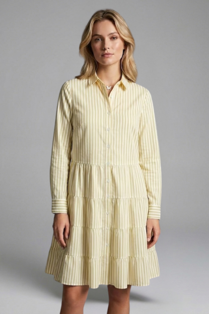 Charlotte King | Striped Tiered Shirt Dress For Women