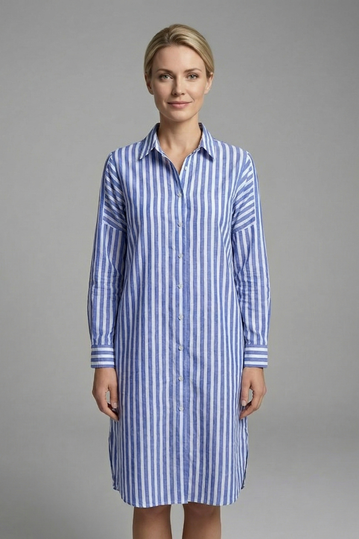 Brooke Henderson | Striped Midi Shirt Dress For Women