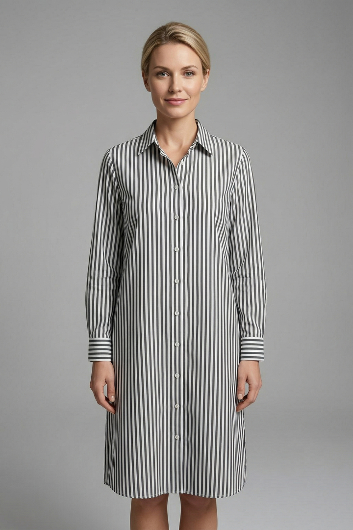 Brooke Henderson | Striped Midi Shirt Dress For Women