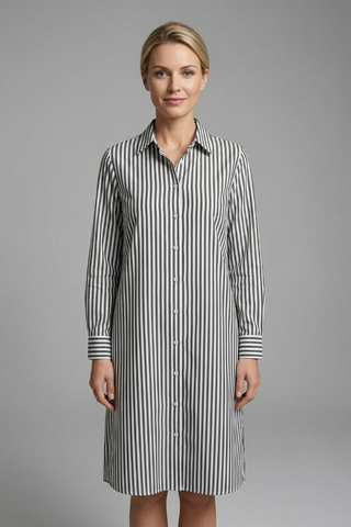 Brooke Henderson | Striped Midi Shirt Dress For Women