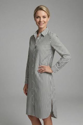 Brooke Henderson | Striped Midi Shirt Dress For Women