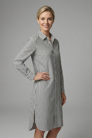 Brooke Henderson | Striped Midi Shirt Dress For Women