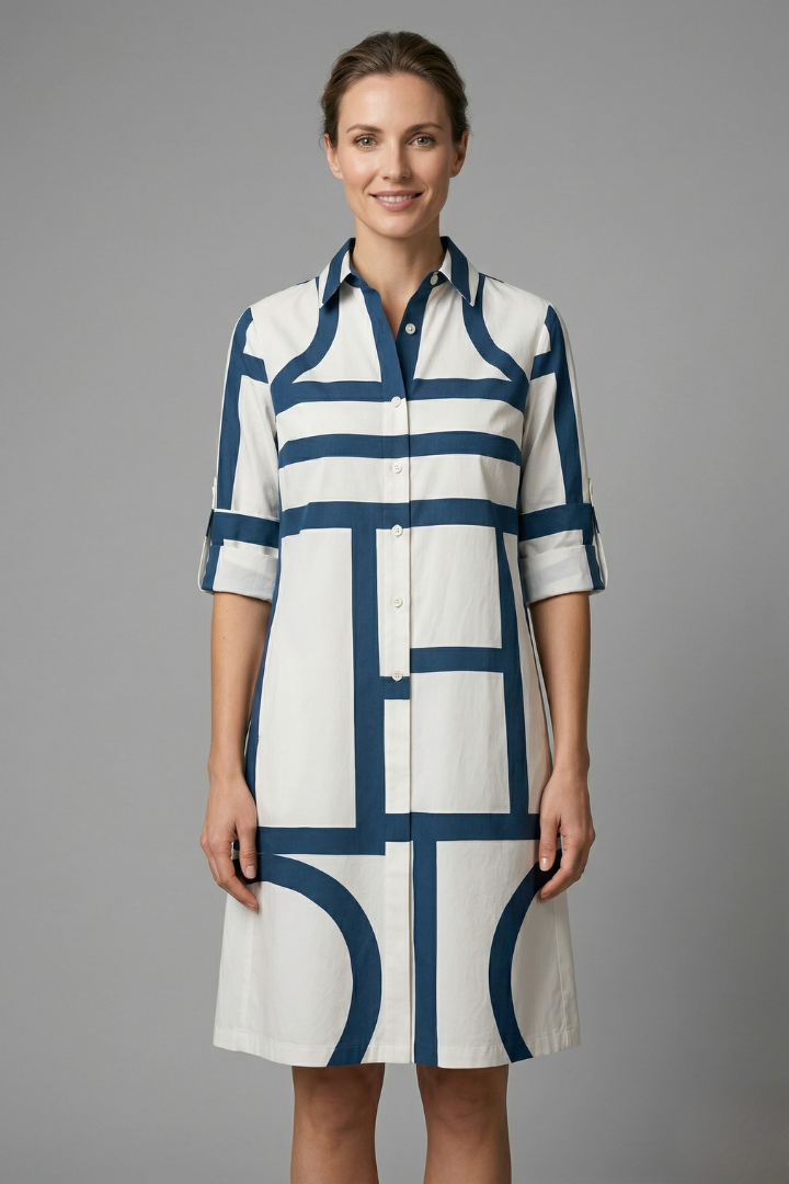 Holly Murphy | Geometric Print Shirt Dress For Women