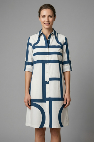 Holly Murphy | Geometric Print Shirt Dress For Women